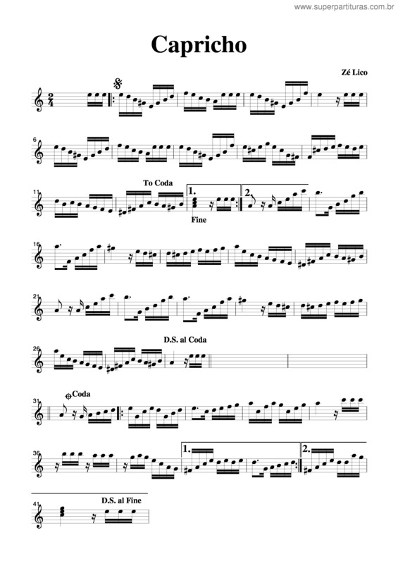 Partitura da música Capricho v.2