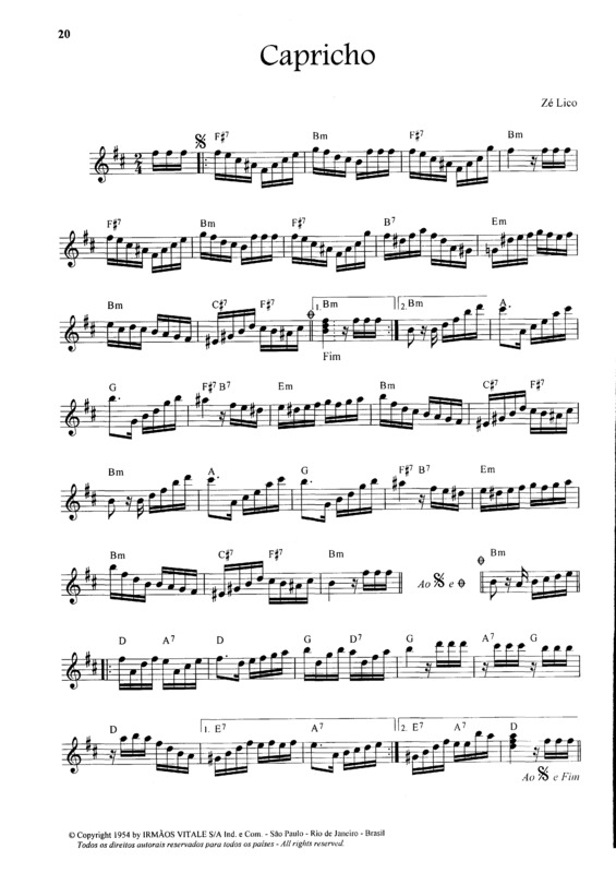 Partitura da música Capricho v.6