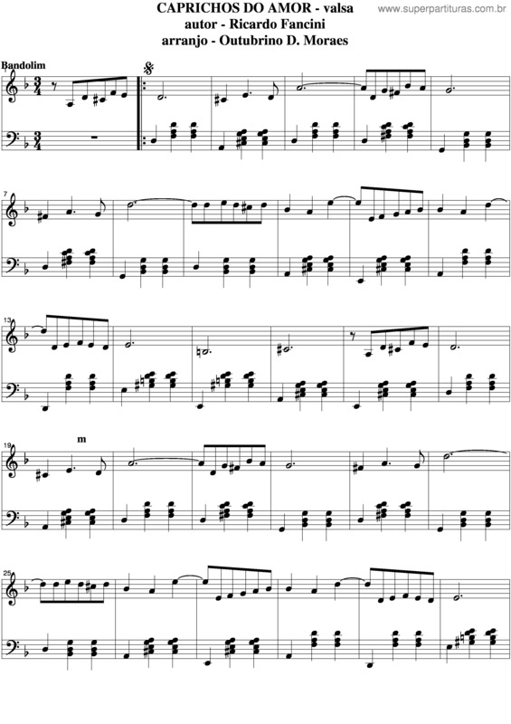 Partitura da música Caprichos Do Amor v.4