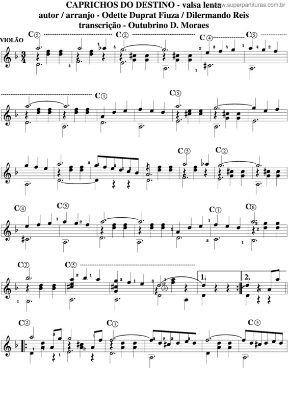 Partitura da música Caprichos Do Destino v.4