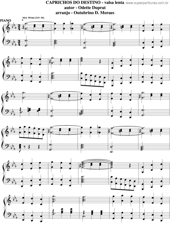 Partitura da música Caprichos Do Destino v.8