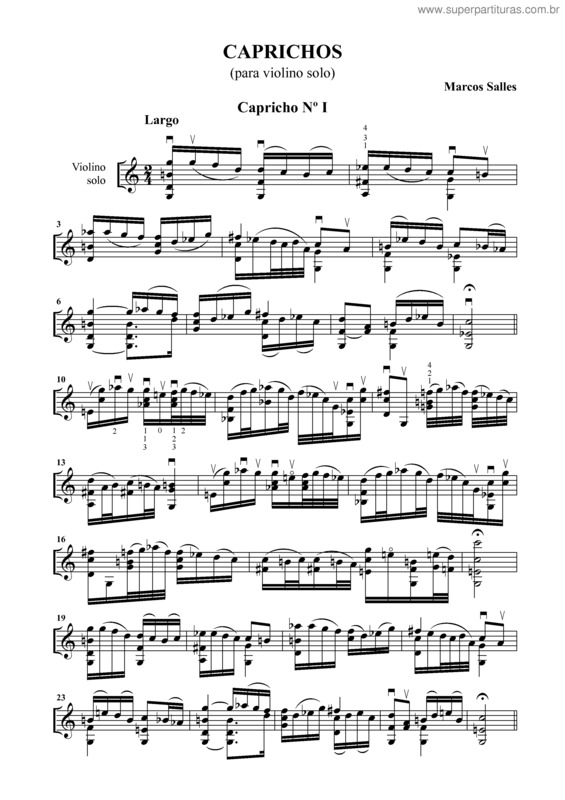 Partitura da música Caprichos