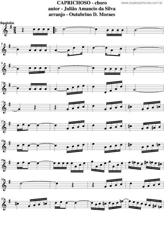 Partitura da música Caprichoso v.2