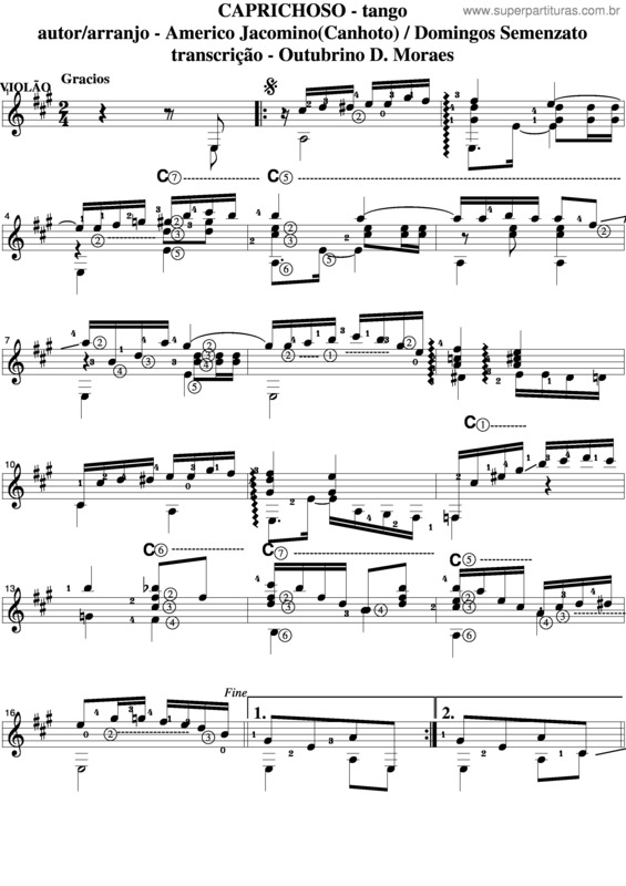 Partitura da música Caprichoso v.3