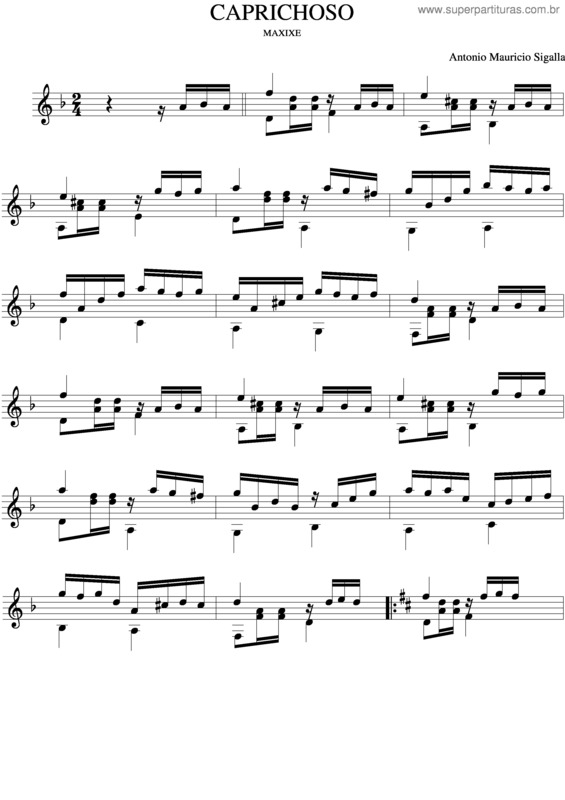 Partitura da música Caprichoso v.4