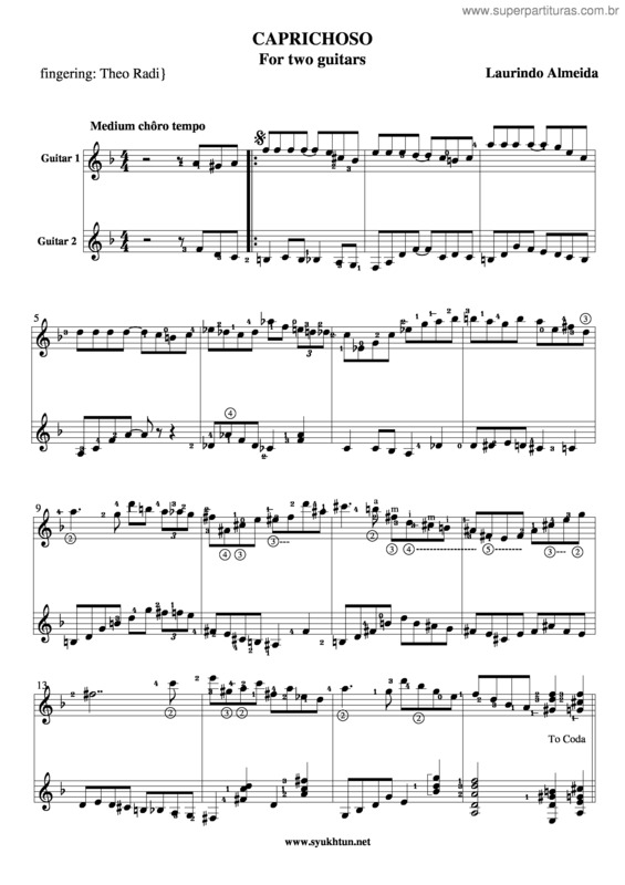 Partitura da música Caprichoso v.5