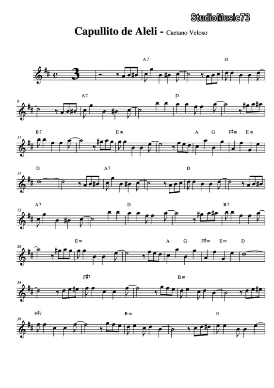 Partitura da música Capullito de Alelí (Novela Kubanacan)