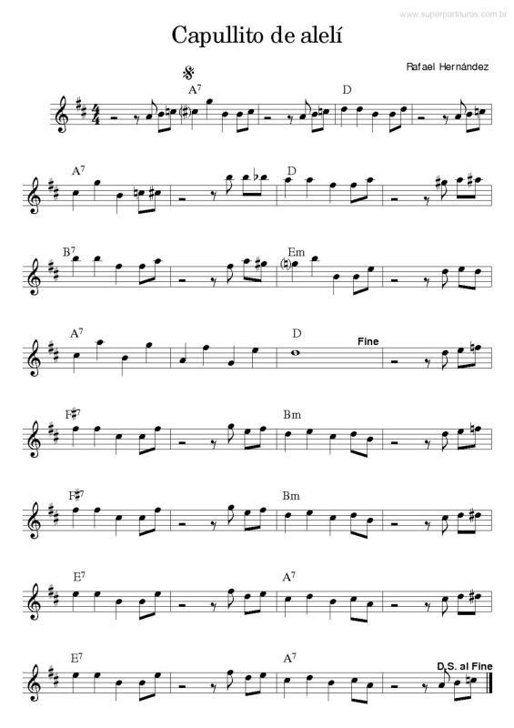Partitura da música Capullito de alelí