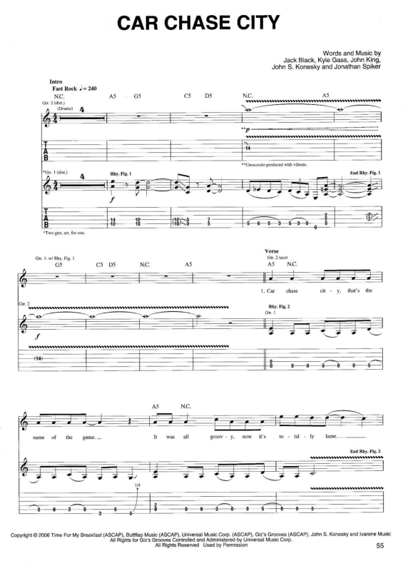 Partitura da música Car Chase City