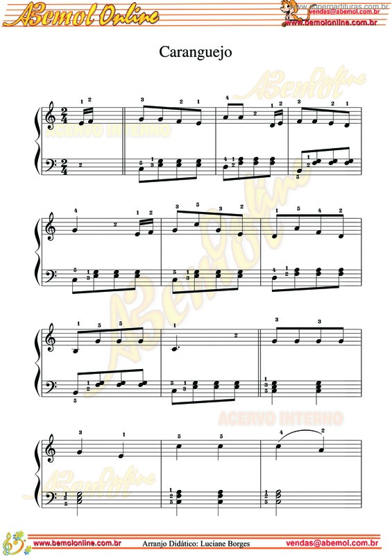 Partitura da música Caranguejo v.2