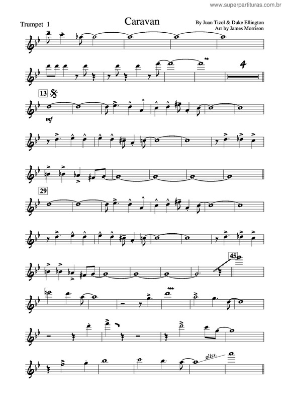 Partitura da música Caravan v.14