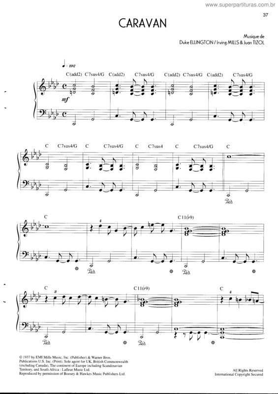 Partitura da música Caravan v.3