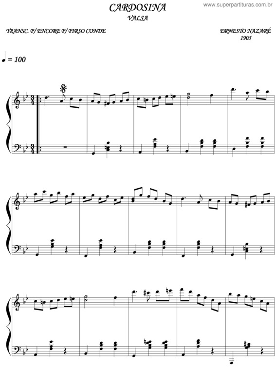 Partitura da música Cardosina v.2