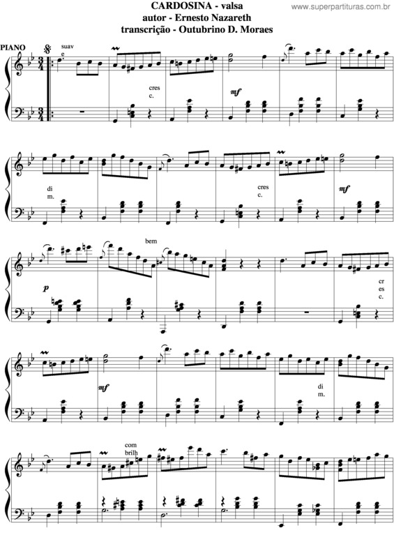 Partitura da música Cardosina v.3