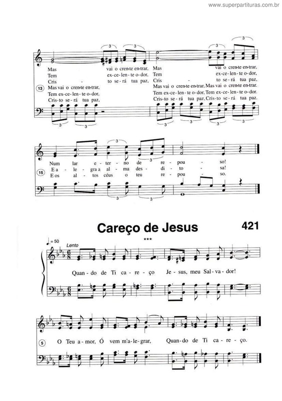 Partitura da música Careço De Jesus