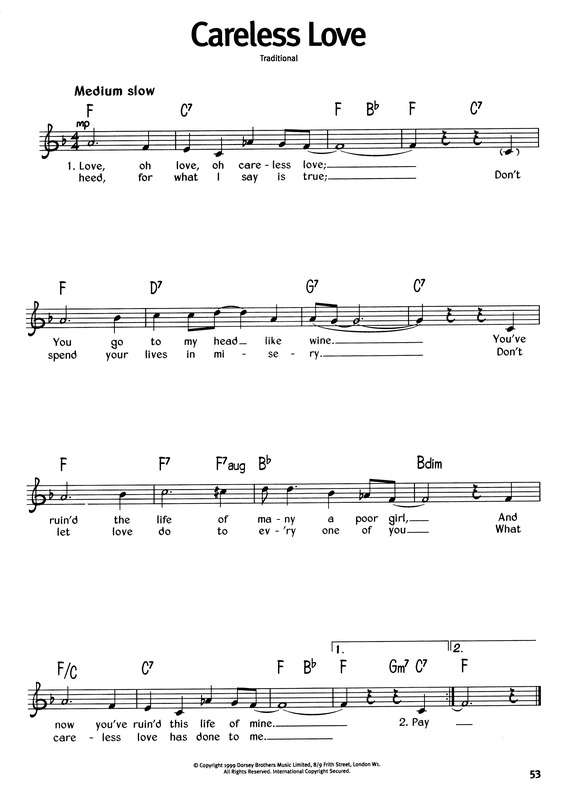 Partitura da música Careless Love v.6