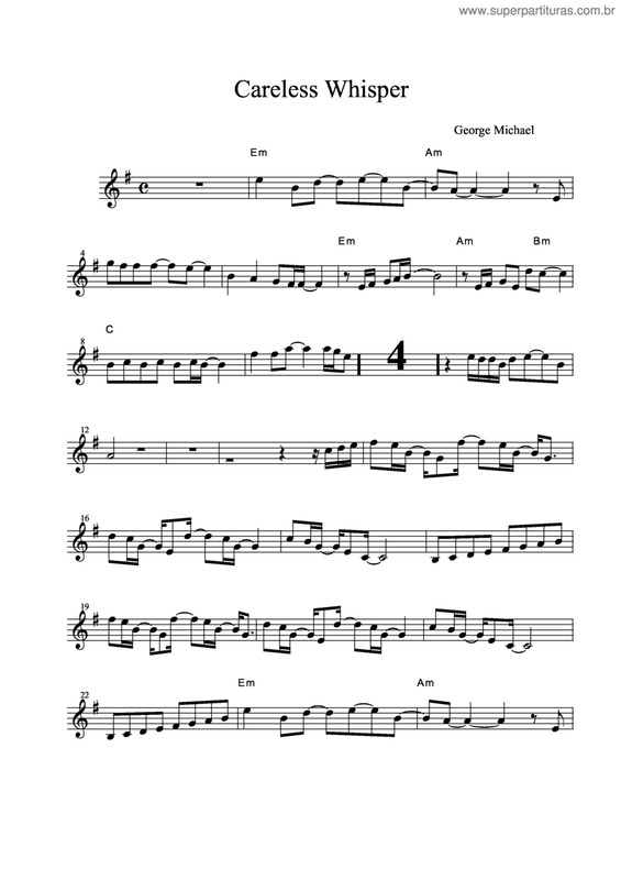 Partitura da música Careless Whisper v.10