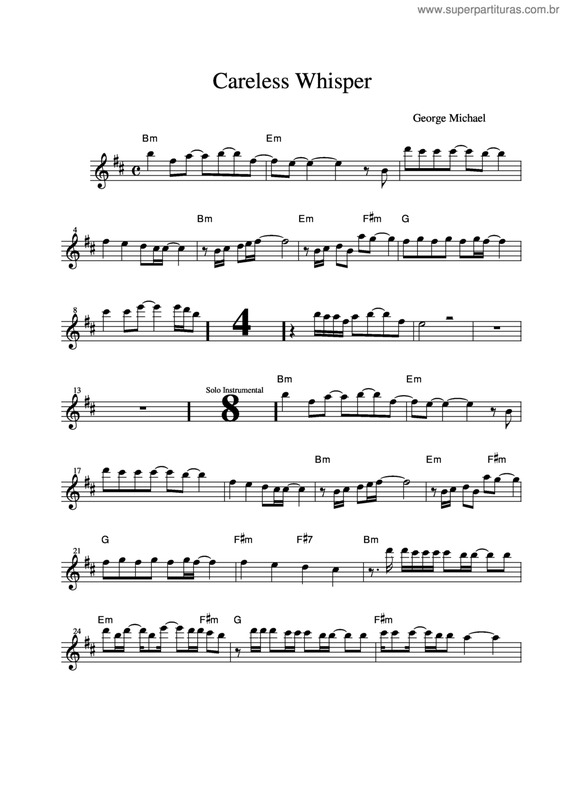 Partitura da música Careless Whisper v.12