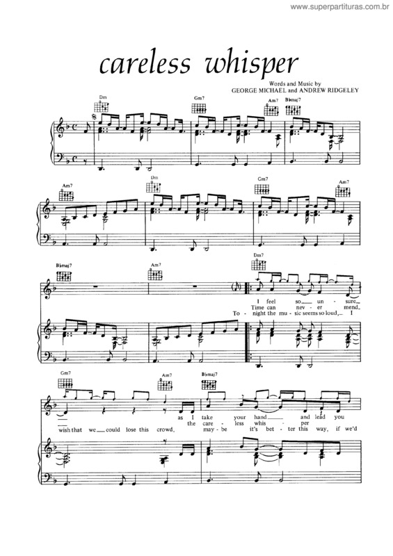 Partitura da música Careless Whisper v.5