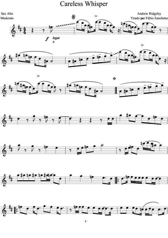 Partitura da música Careless Whisper v.6