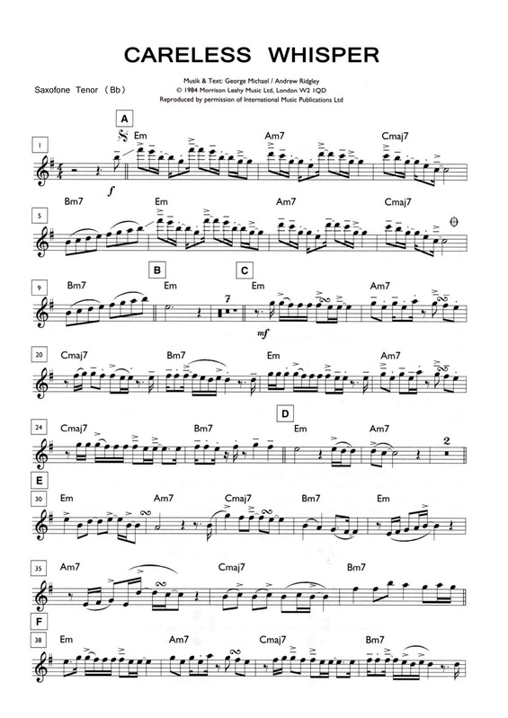 Partitura da música Careless Whisper v.8