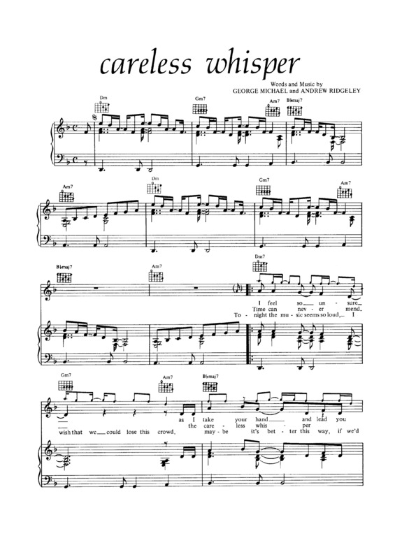 Partitura da música Careless Whisper v.9