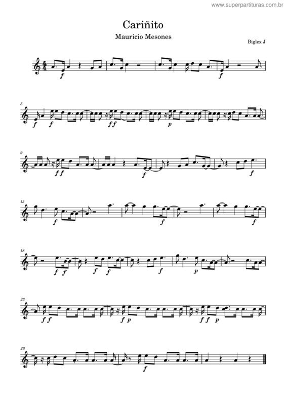 Partitura da música Cariñito – Mauricio Mesones