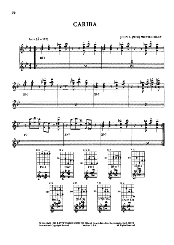 Partitura da música Cariba