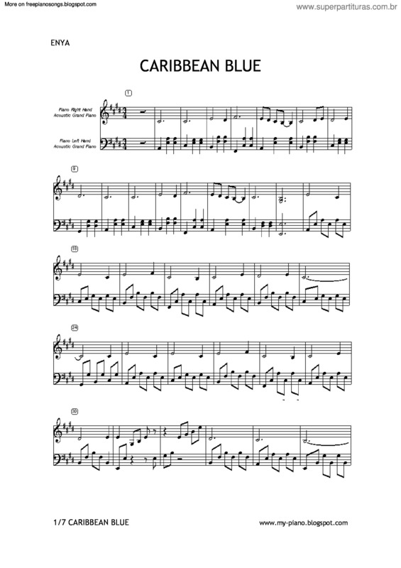 Partitura da música Caribbean Blue v.4