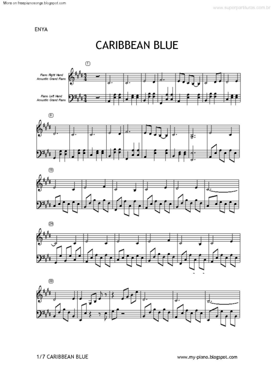 Partitura da música Caribbean Blue