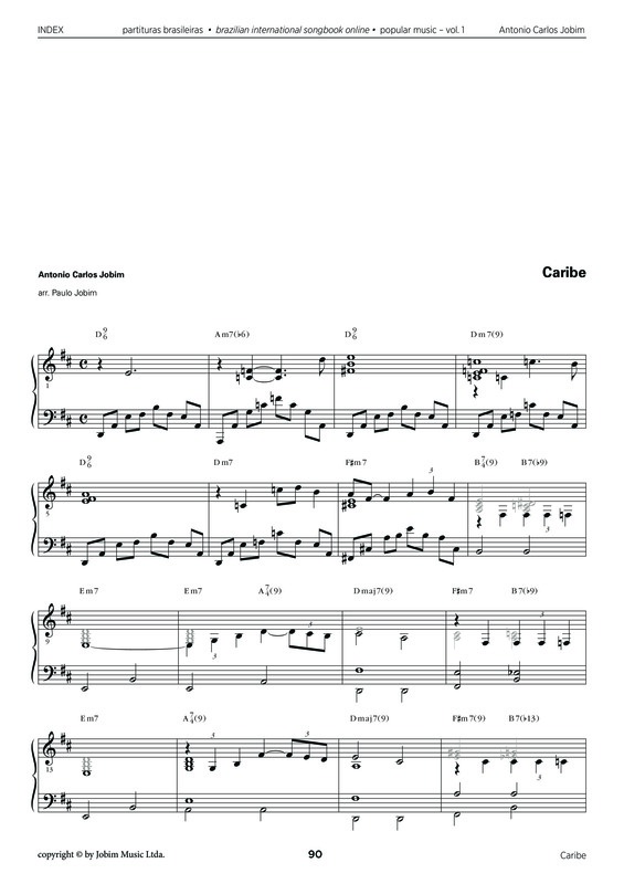 Partitura da música Caribe v.2