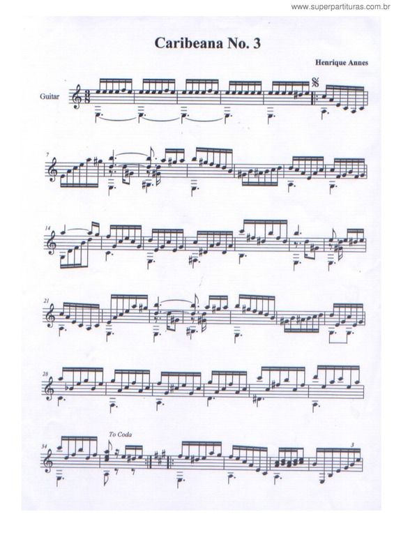 Partitura da música Caribeana nº 3