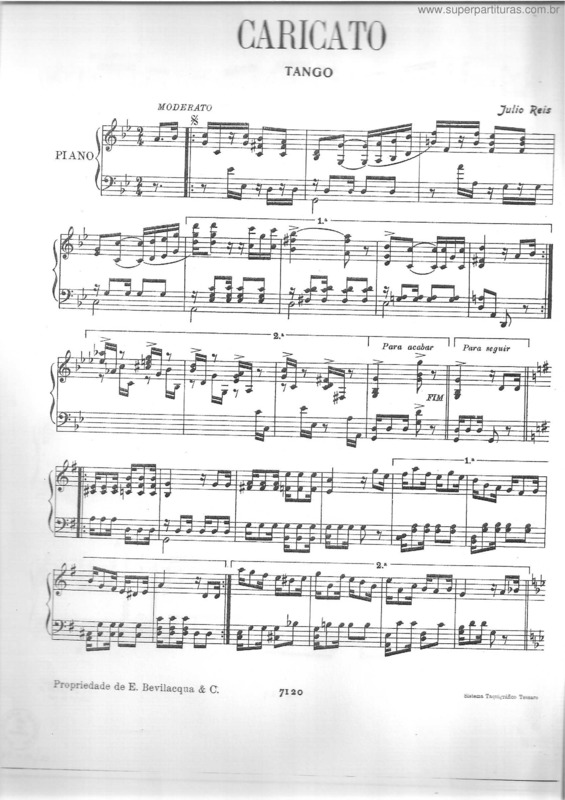 Partitura da música Caricato