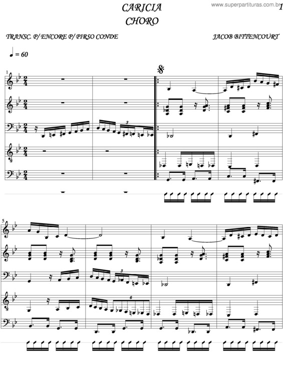 Partitura da música Caricia v.5