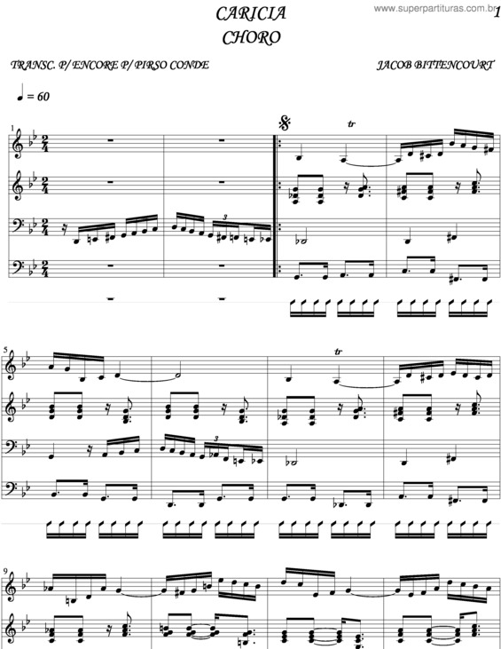 Partitura da música Caricia v.6