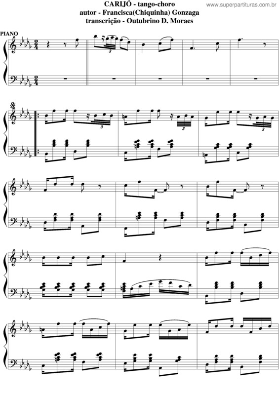Partitura da música Carijó v.2