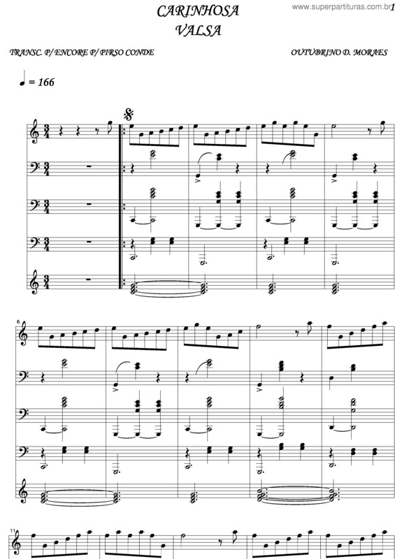 Partitura da música Carinhosa v.3