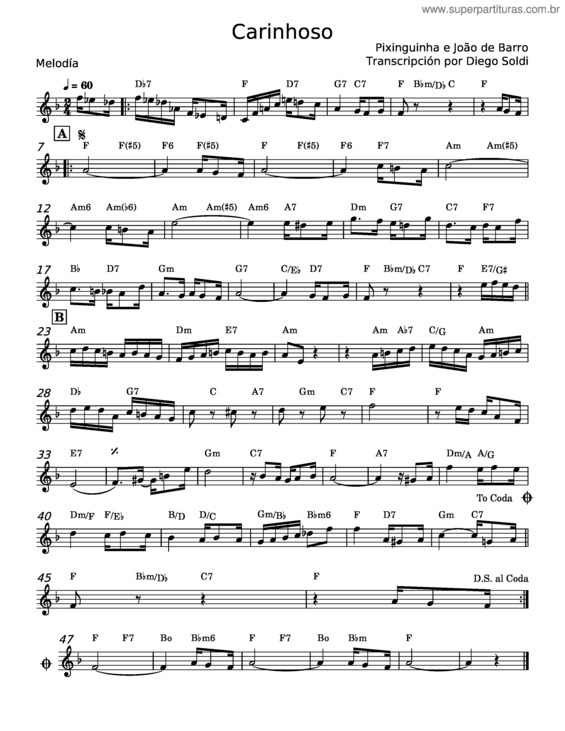 Partitura da música Carinhoso – Pixinghinha v.10