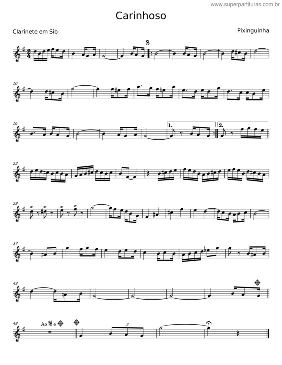 Partitura da música Carinhoso – Pixinghinha v.14