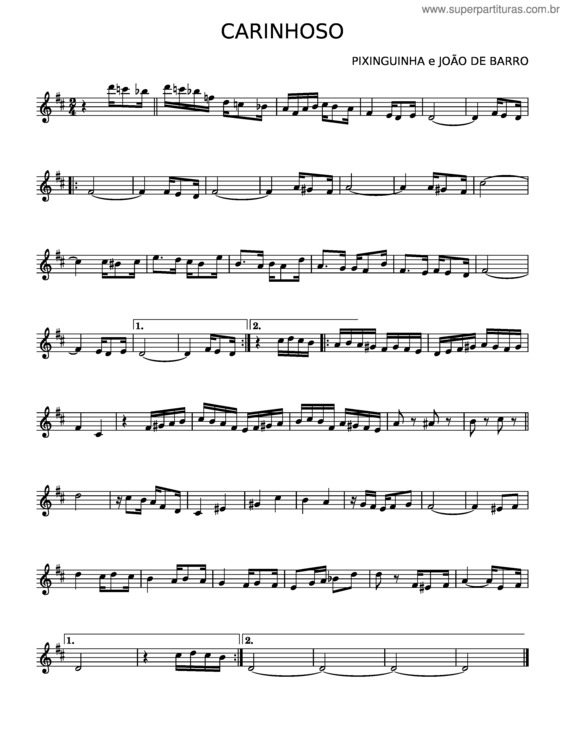 Partitura da música Carinhoso – Pixinghinha v.15