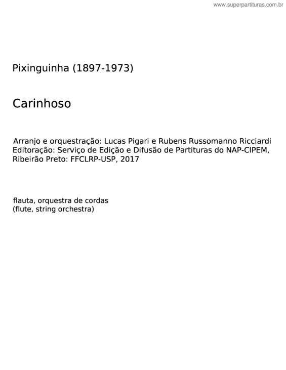 Partitura da música Carinhoso – Pixinghinha v.6
