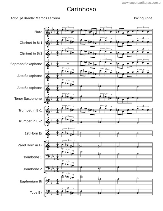 Partitura da música Carinhoso – Pixinghinha v.7