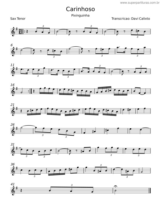 Partitura da música Carinhoso – Pixinghinha v.8