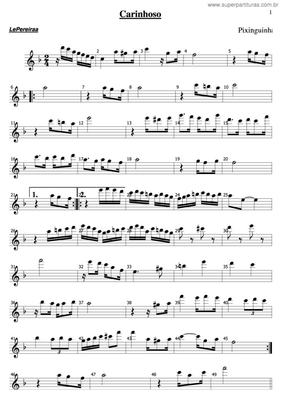 Partitura da música Carinhoso v.12