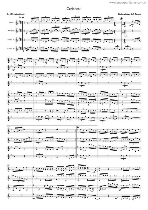 Partitura da música Carinhoso v.13