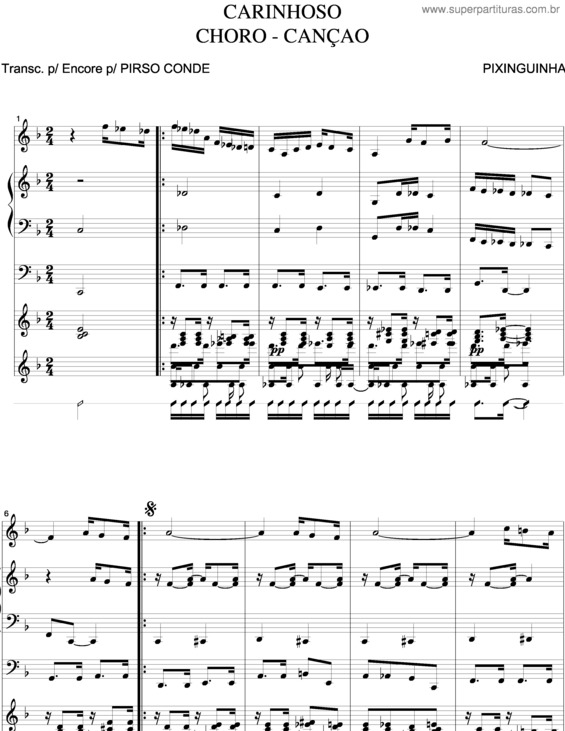 Partitura da música Carinhoso v.17