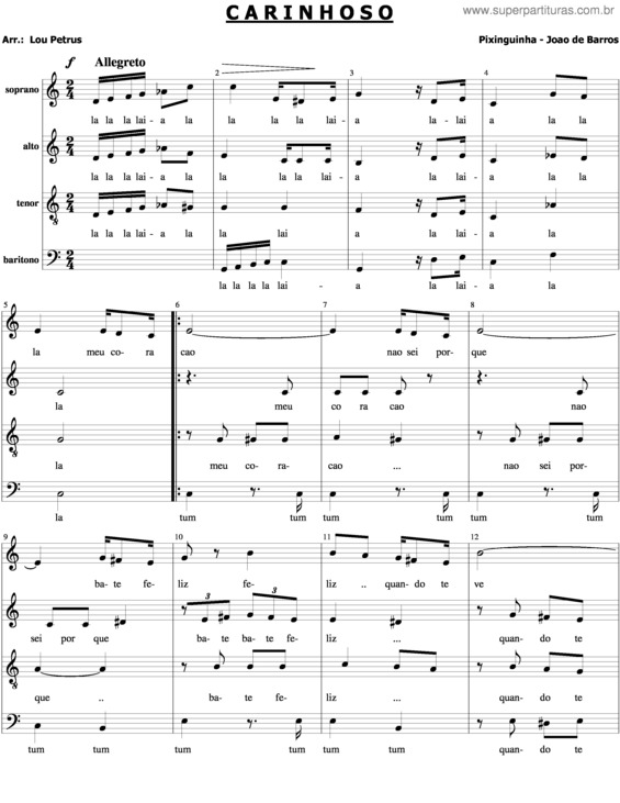 Partitura da música Carinhoso v.18