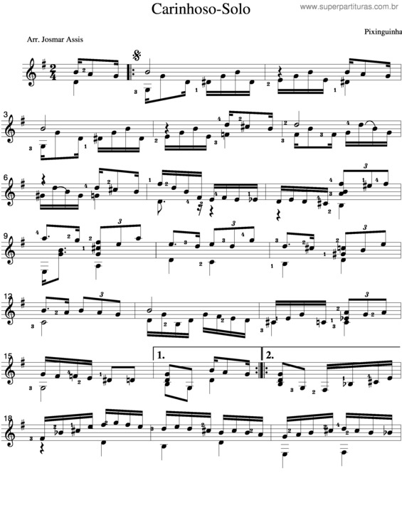 Partitura da música Carinhoso v.21