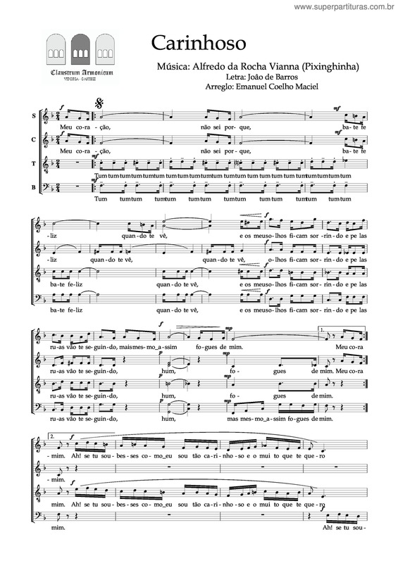 Partitura da música Carinhoso v.25