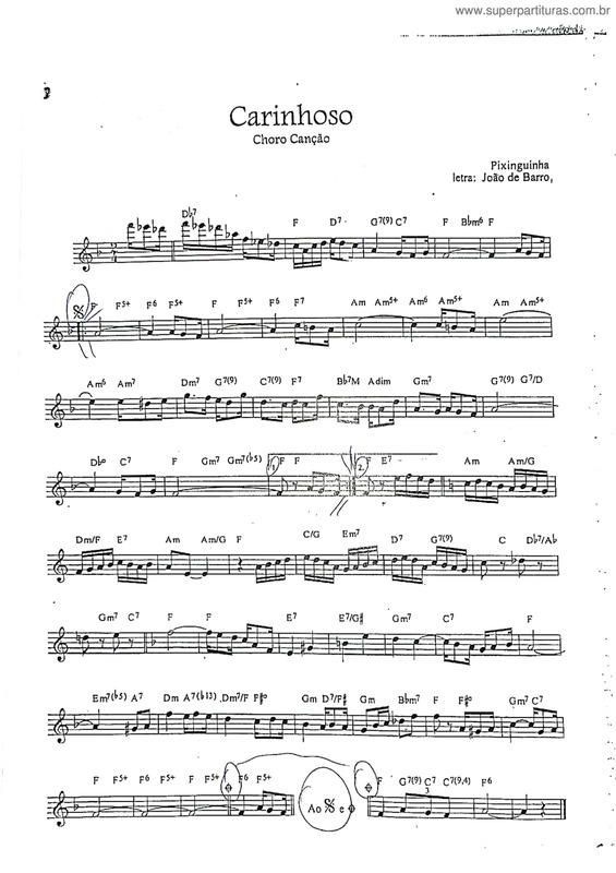 Partitura da música Carinhoso v.29